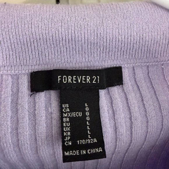 Forever 21 Lavender Ribbed Zip-Up Shirt - Picture 5 of 5